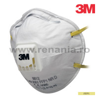 Semimasca de protectie respiratorie tip cupa cu supapa FFP1, 3M, art.1D41 (8812)