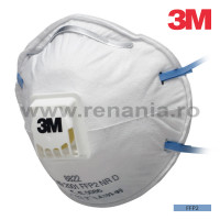 Semimasca de protectie respiratorie tip cupa cu supapa FFP2, 3M, art.1D43 (8822)